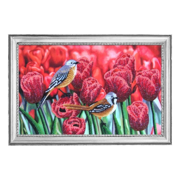 DIY Bead Embroidery Kit "Tulip Duette (after E. Samarskaya)" 9.1"x14.2" / 23.0x36.0 cm