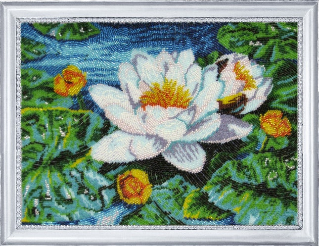 DIY Bead Embroidery Kit "Fairy of the Lake (after E. Samarskaya)" 9.8"x13.4" / 25.0x34.0 cm