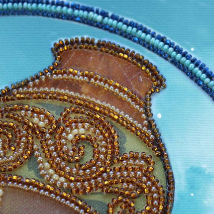DIY Bead Embroidery Kit "Aquarius" 8.7"x8.7" / 22.0x22.0 cm