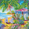 Canvas for bead embroidery "Tropical paradise" 11.8"x11.8" / 30.0x30.0 cm