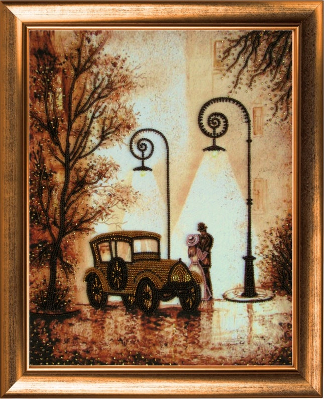 DIY Bead Embroidery Kit "Autumn Waltz" 1.4"x1.1" / 3.5x2.7 cm