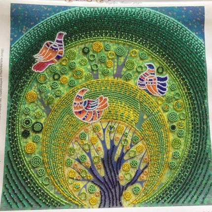 Canvas for bead embroidery "Heaven birds" 11.8"x11.8" / 30.0x30.0 cm