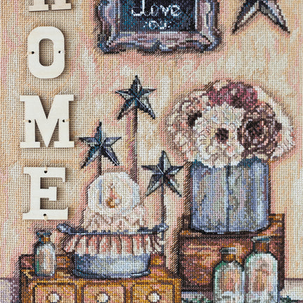 DIY Cross Stitch Kit "Warm at home" 9.8"x15.0"
