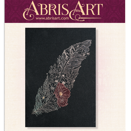 DIY Cross Stitch Kit "Feather-1" 6.7"x8.7"