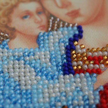 DIY Bead Embroidery Kit "Icon of the Mother of God «Perishing»" 7.5"x9.8" / 19.0x25.0 cm