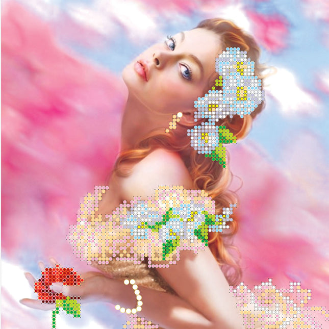 Canvas for bead embroidery "Grace" 7.9"x7.9" / 20.0x20.0 cm