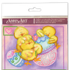 DIY Bead Embroidery Kit "Funny chickens"  5.9"x5.9" / 15.0x15.0 cm