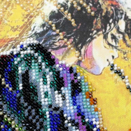 DIY Bead Embroidery Kit "Saxophonist" 12.2"x17.3" / 31.0x44.0 cm