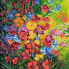 Canvas for bead embroidery "Flower canvas" 7.9"x7.9" / 20.0x20.0 cm