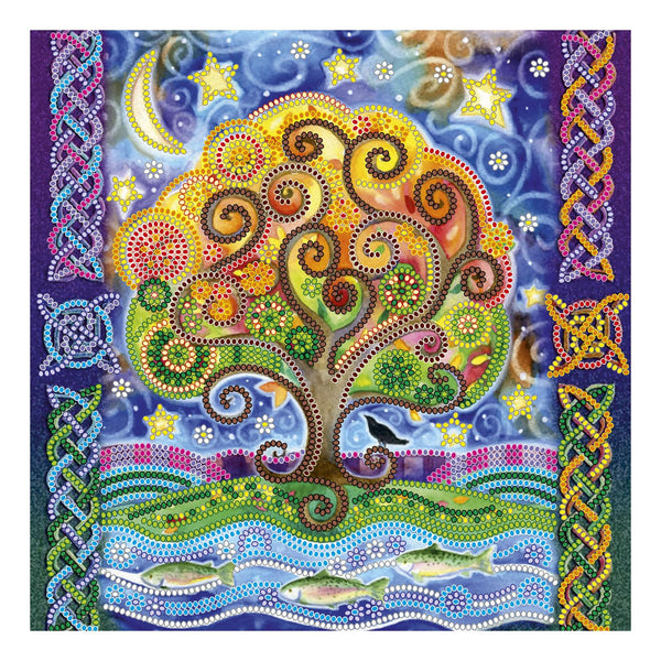 Canvas for bead embroidery "At the magic oak" 7.9"x7.9" / 20.0x20.0 cm