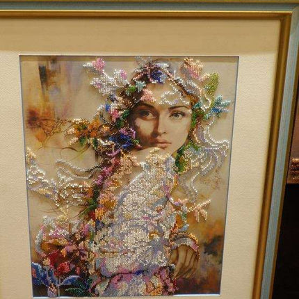DIY Bead Embroidery Kit "Spring mood" 11.0"x14.6" / 28.0x37.0 cm