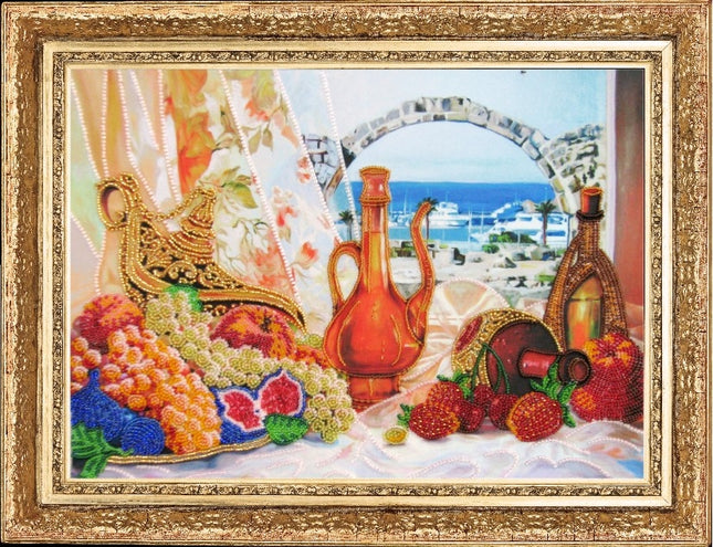 DIY Bead Embroidery Kit "For the Spicy Spirit of East (after E. Samarskaya)" 10.2"x14.2" (26.0x36.0 cm)