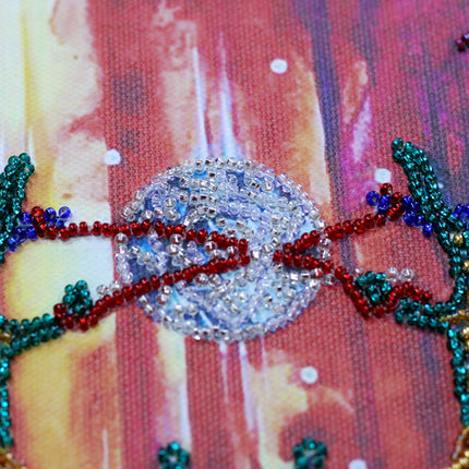 DIY Bead Embroidery Kit "Faberge beetle" 9.8"x11.8" / 25.0x30.0 cm