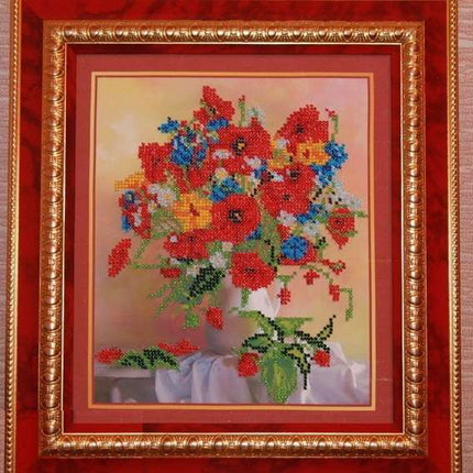 DIY Bead Embroidery Kit "Summer imagination" 8.5"x9.8" / 21.5x25.0 cm