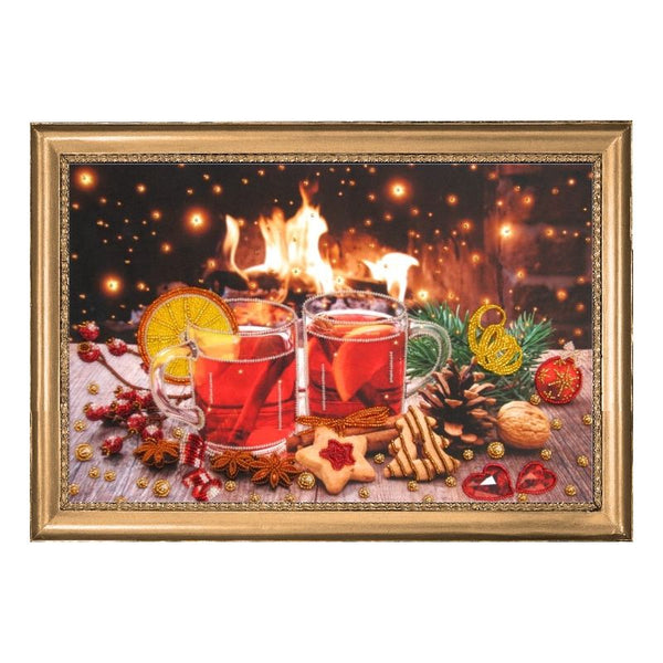 DIY Bead Embroidery Kit "Mulled Wine for Two" 9.8"x15.0" (25.0x38.0 cm)