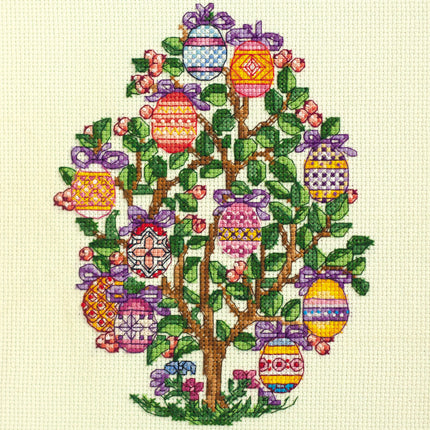DIY Cross Stitch Kit "Easter tree" 5.5"x7.1"