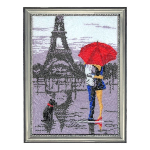 DIY Bead Embroidery Kit "Paris for Two (after O. Darchuk)" 1.4"x1.0" / 3.5x2.5 cm