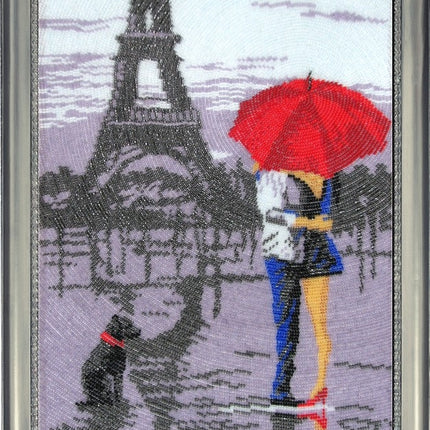 DIY Bead Embroidery Kit "Paris for Two (after O. Darchuk)" 1.4"x1.0" / 3.5x2.5 cm