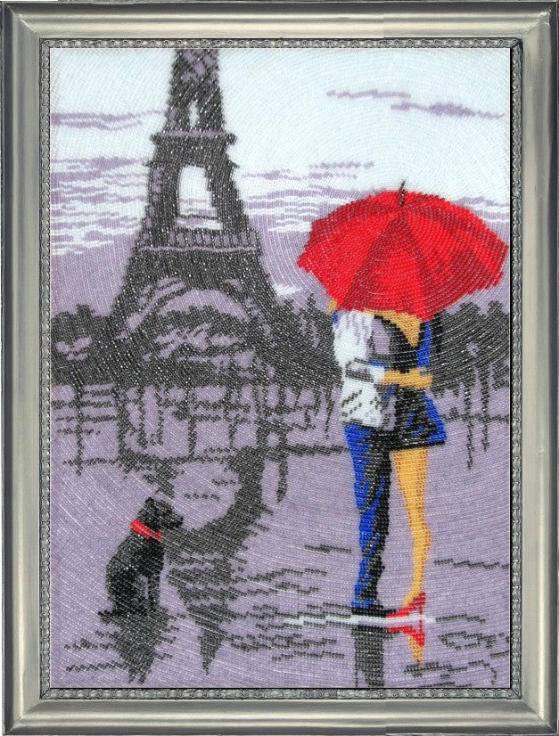 DIY Bead Embroidery Kit "Paris for Two (after O. Darchuk)" 1.4"x1.0" / 3.5x2.5 cm