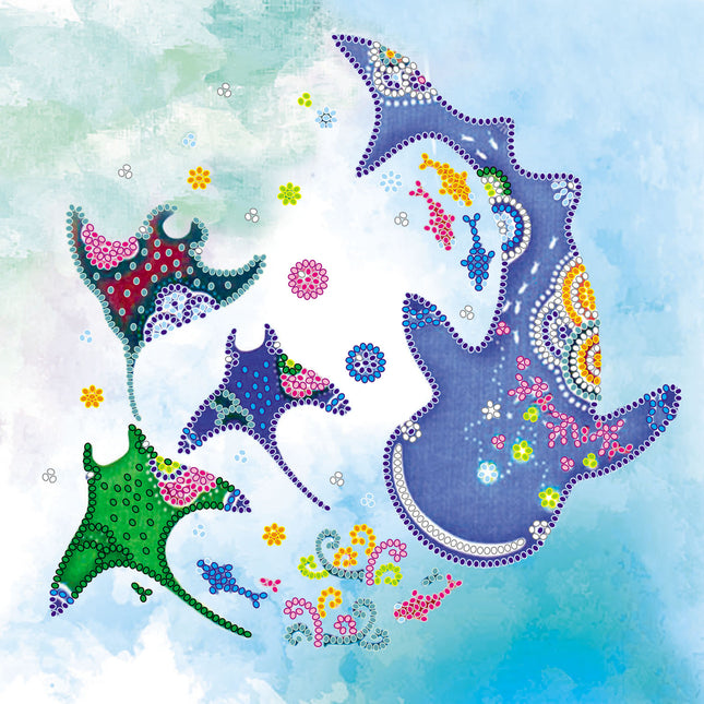Canvas for bead embroidery "Under the water" 7.9"x7.9" / 20.0x20.0 cm