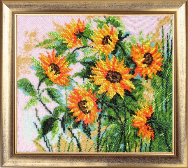 DIY Bead Embroidery Kit "Sunflowers (after O. Darchuk)" 10.6"x12.2" / 27.0x31.0 cm