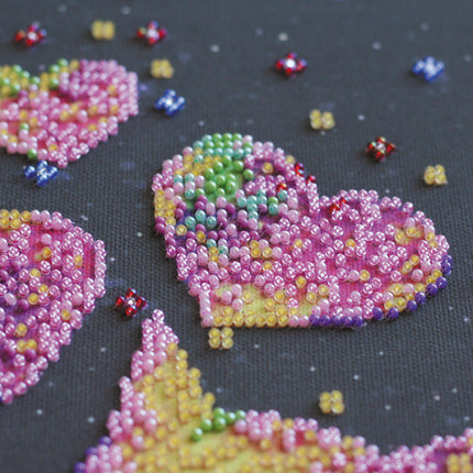 DIY Bead Embroidery Kit "Kittens' purrings" 9.8"x16.5" / 25.0x42.0 cm