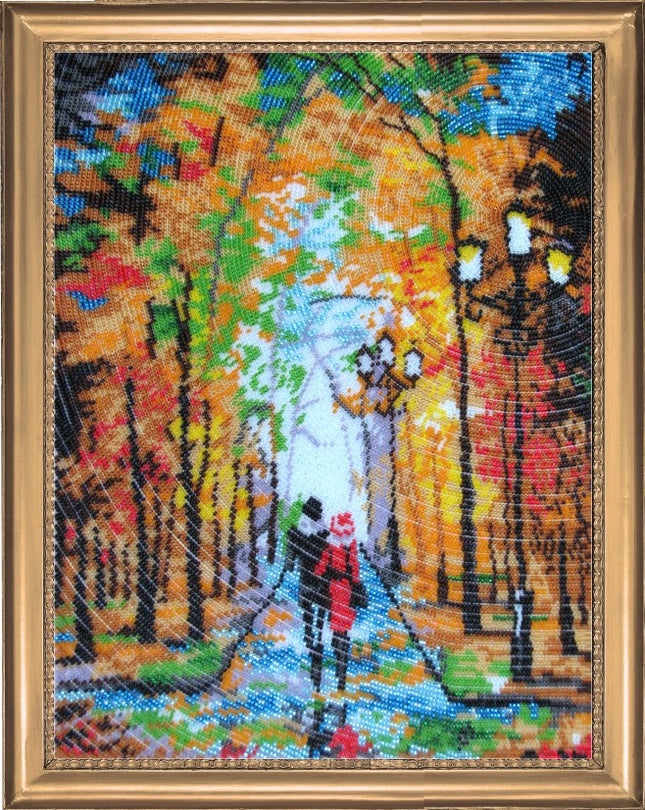 DIY Bead Embroidery Kit "Romantic Promenade (after O. Darchuk)" 13.4"x10.2" / 34.0x26.0 cm