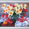 DIY Bead Embroidery Kit "Vase with Daffodils" 10.6"x13.4" / 27.0x34.0 cm