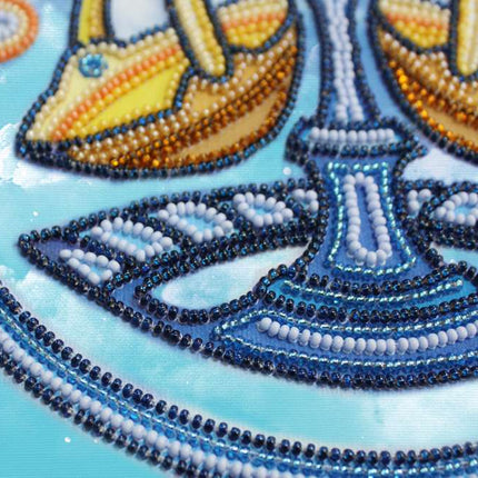 DIY Bead Embroidery Kit "Libra" 8.7"x8.7" / 22.0x22.0 cm