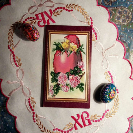 DIY Bead embroidery postcard kit "Easter – 5"