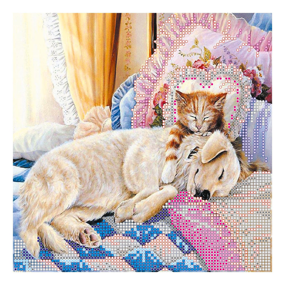 Canvas for bead embroidery "In a tender embrace" 7.9"x7.9" / 20.0x20.0 cm