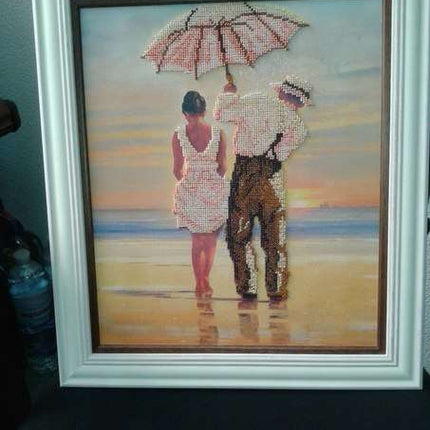 DIY Bead Embroidery Kit "Rendezvous" 11.8"x14.0" / 30.0x35.5 cm