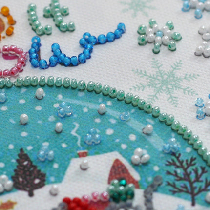 DIY Bead Embroidery Kit "Snowiness"  5.9"x5.9" / 15.0x15.0 cm