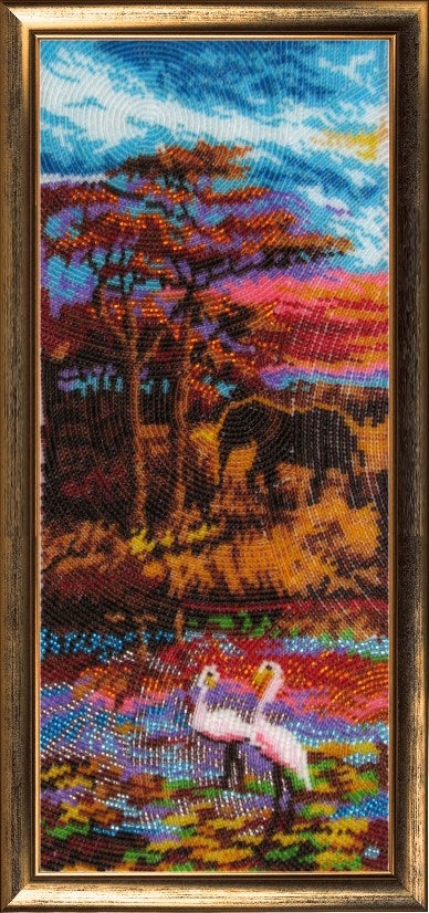 Bead DIY Embroidery Kit "Africa part 1" 13.0"x5.5"/ 33.0x14.0 cm