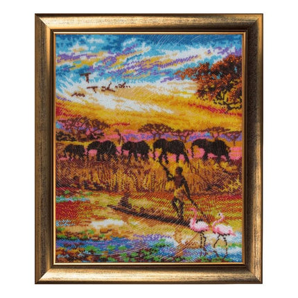 Bead DIY Embroidery Kit "Africa part 2" 13.0"x10.6"/ 33.0x27.0 cm
