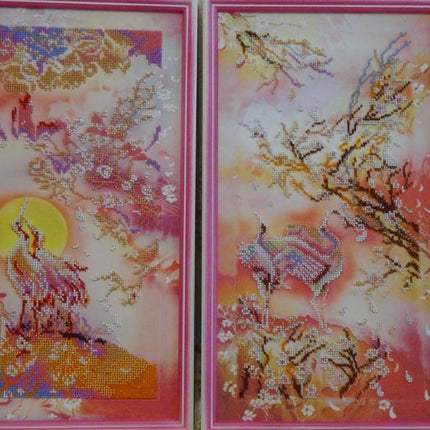 DIY Bead Embroidery Kit "Sunrise song - 1" 6.7"x14.2" / 17.0x36.0 cm