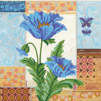 Canvas for bead embroidery "Heavenly blue" 7.9"x7.9" / 20.0x20.0 cm