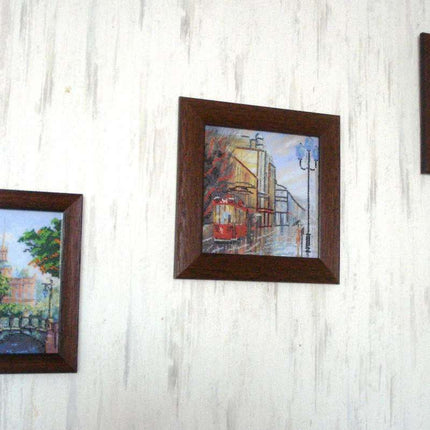 Canvas for bead embroidery "Rainy Evening" 7.9"x7.9" / 20.0x20.0 cm