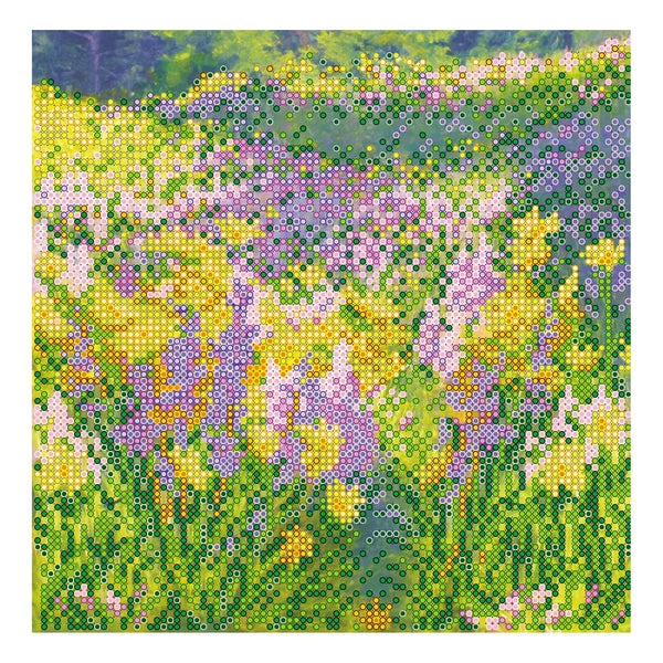 Canvas for bead embroidery "The solar field" 7.9"x7.9" / 20.0x20.0 cm