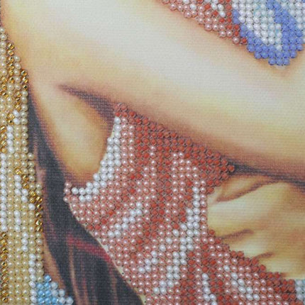 DIY Bead Embroidery Kit "Joyance of motherhood" 9.3"x11.8" / 23.5x30.0 cm