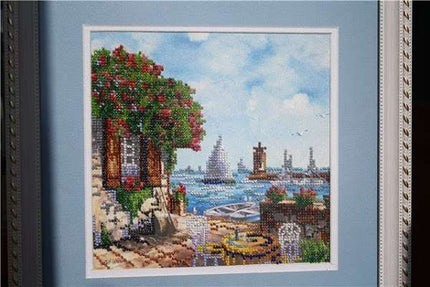 Canvas for bead embroidery "On Shore" 7.9"x7.9" / 20.0x20.0 cm