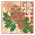 Canvas for bead embroidery "Owl and holly" 7.9"x7.9" / 20.0x20.0 cm