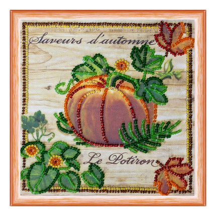 DIY Bead Embroidery Kit "Autumn queen"  5.9"x5.9" / 15.0x15.0 cm