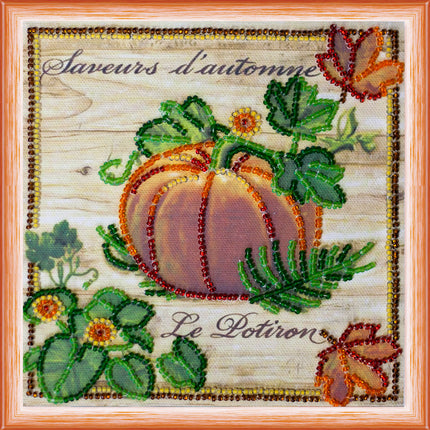 DIY Bead Embroidery Kit "Autumn queen"  5.9"x5.9" / 15.0x15.0 cm