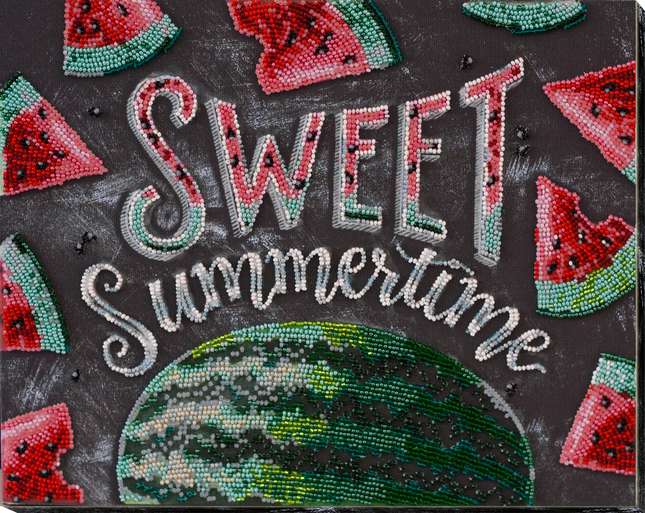 DIY Bead Embroidery Kit "Sweet summertime" 12.2"x9.8" / 31.0x25.0 cm