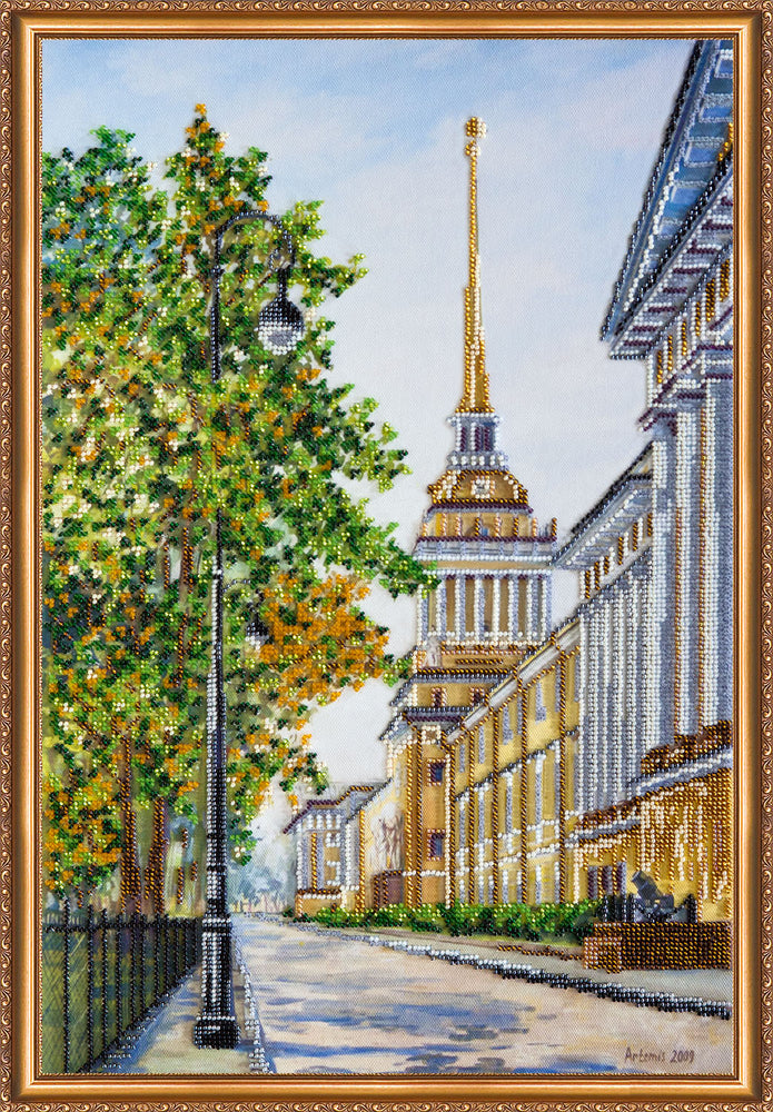 DIY Bead Embroidery Kit "City sketches – 1" 11.8"x17.7" / 30.0x45.0 cm