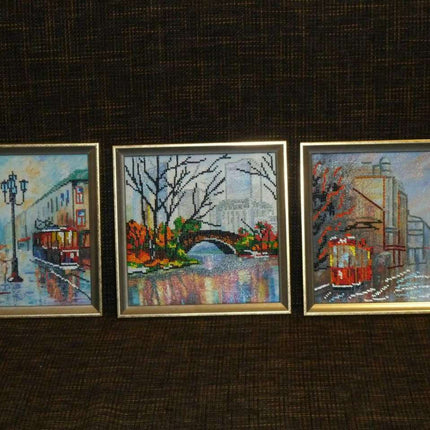 Canvas for bead embroidery "Autumn Story" 7.9"x7.9" / 20.0x20.0 cm