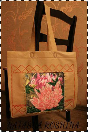 Canvas for bead embroidery "Pink lotus" 7.9"x7.9" / 20.0x20.0 cm