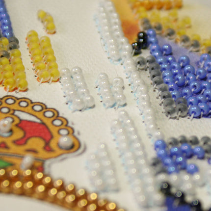 DIY Bead Embroidery Kit "FC Real Madrid"  5.9"x5.9" / 15.0x15.0 cm