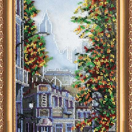DIY Bead Embroidery Kit "Side streets of St. Petersburg – 1" 6.7"x17.7" / 17.0x45.0 cm